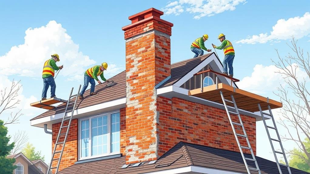 repairing a chimney structure